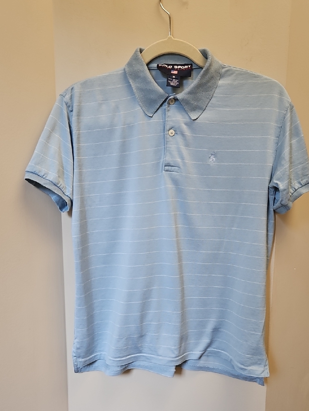 Ralph Lauren POLO SPORT Light Blue Striped Polo Shirt